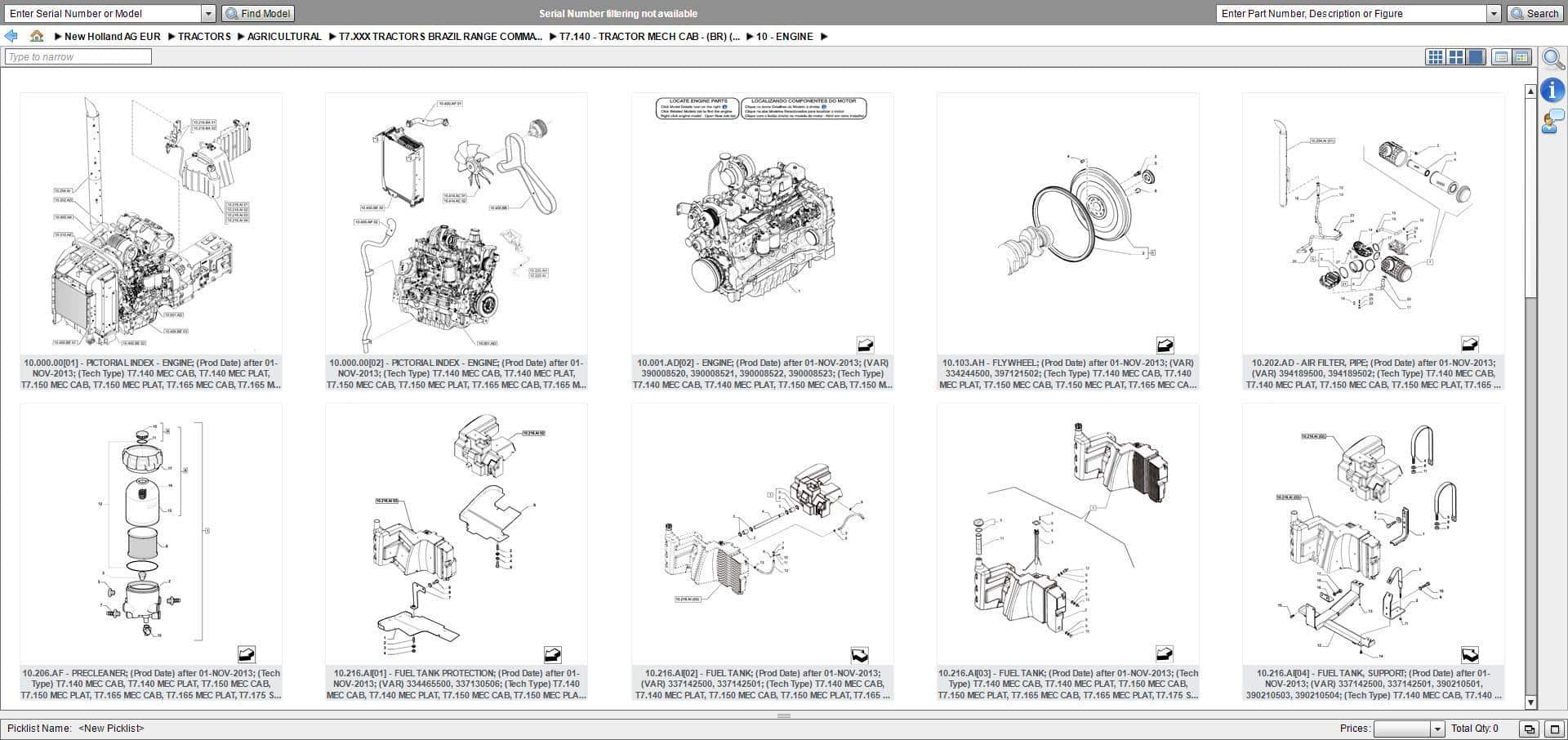 New Holland NGPC Next Generation Agricultural AG Europe 2019 EPC -All Models & Serials Up To 2020 Parts Manuals - Image 7