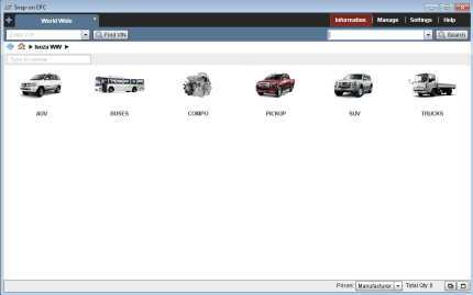 Isuzu Worldwide 2016 EPC- Isuzu Vehicles Including Trucks & Buses