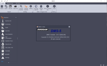 Doosan Excavator Wheel Loader Monitoring Program DMS-5 v2.9.7