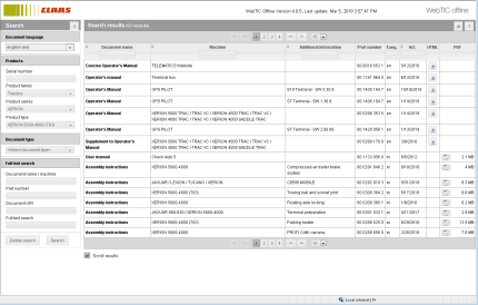 CLAAS WebTIC Offline Service Information ENGLISH - FRANCAIS Latest 082021