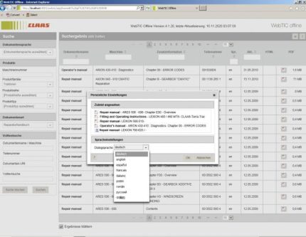 CLAAS WebTIC Offline Service Information ENGLISH Latest 2025