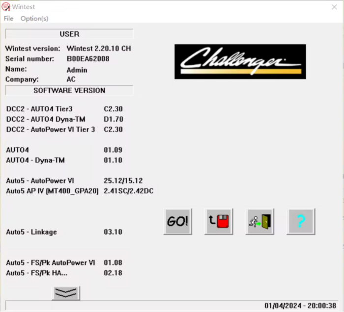 WinTest 2.20.10 For Challenger Latest Version