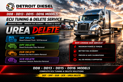 Detroit Diesel DD8 DD13 DD15 DD16 Models ECU Tuning Delete Service