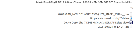 Detroit Diesel Cascadia Ghg17 DD15 MCM ACM EGR DPF Delete Flesh Files
