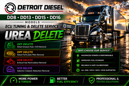 Detroit Diesel All Engines Models ECU Tuning Service DEF DPF EGR SCR