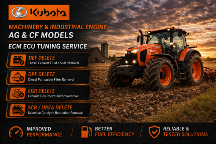 Kubota Machinery & Industrial engine AG & CF Models ECM ECU tuning