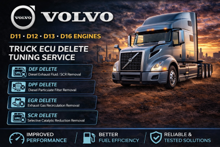 Volvo Engines D11 D12 D13 D16 - ECU Delete Tuning Service DEF DPF EGR SCR