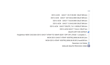 Detroit Diesel DD13 GHG17 MCM ACM Tuning Delete Files