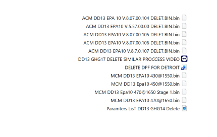 Detroit Diesel DD13 GHG14 MCM ACM Tuning Delete Files