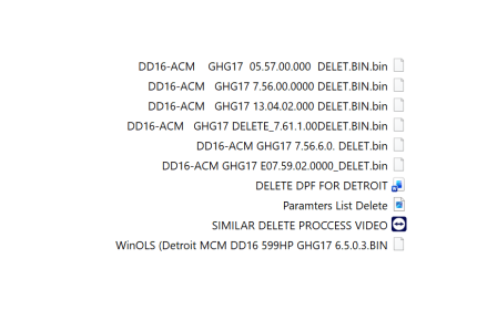 Detroit Diesel DD16 GHG17 MCM ACM Tuning Delete Files